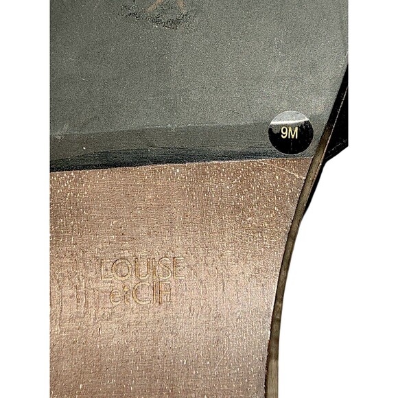 Louise et Cie Elara Platform Slide Sandals Size 9 Black Leather Wood Platform - Picture 4 of 5